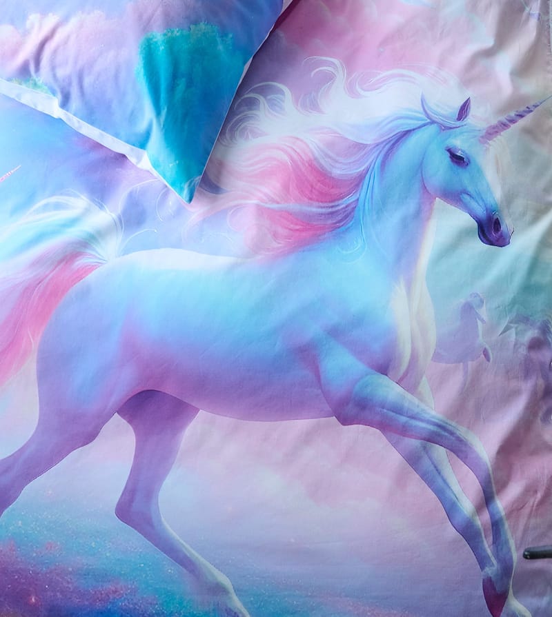 Påslakanset Enkelsäng 2-Dels Set Unicorns - Textil & mattor - Sängkläder - Bäddset & påslakanset - Påslakanset dubbelsäng