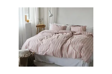 Påslakanset Enkelsäng 2-Dels Sunnan Rand - Rosa - Textil & mattor - Sängkläder - Bäddset & påslakanset