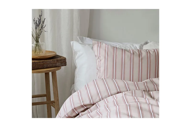 Påslakanset Enkelsäng 2-Dels Sunnan Rand - Rosa - Textil & mattor - Sängkläder - Bäddset & påslakanset