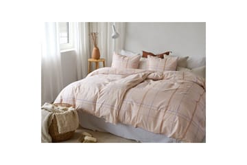 Påslakanset Enkelsäng 2-Dels Tyra Ruta - Lila - Textil & mattor - Sängkläder - Bäddset & påslakanset