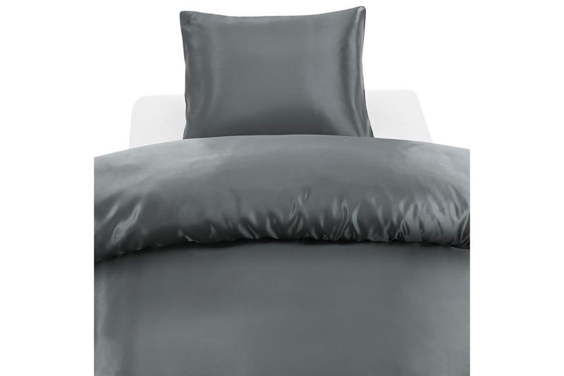 Påslakanset Enkelsäng Harmony 2-Dels Glamoursatin Antracit/mörkgrå