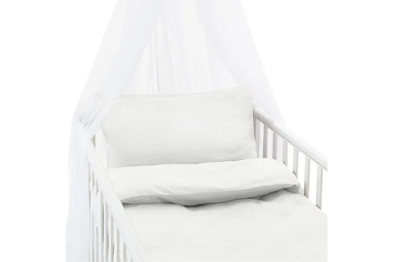 Påslakanset till Spjälsäng 2-Dels Rolling, Vit