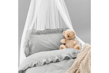 Påslakanset till Spjälsäng 2-Dels Volang - Grå - Textil & mattor - Sängkläder - Bäddset & påslakanset