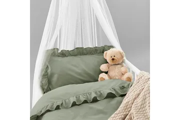 Påslakanset till Spjälsäng 2-Dels Volang - Grön - Textil & mattor - Sängkläder - Bäddset & påslakanset