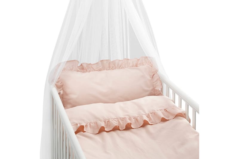 Påslakanset till Spjälsäng 2-Dels Volang - Ny Rosa - Textil & mattor - Sängkläder - Bäddset & påslakanset