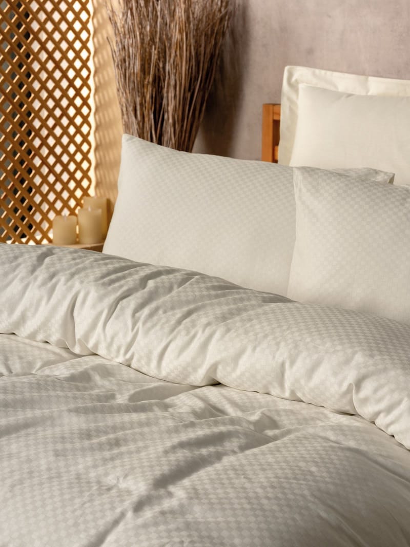 Plaid Bäddset 200x200 cm - Kräm - Textil & mattor - Sängkläder - Bäddset & påslakanset