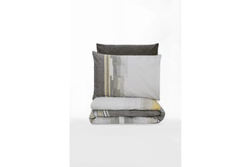 Ranforce Dubbel Täckeöverdrag Set Baelin Mink / Mörkgrå / Gul - Beige/Mörkgrå/Gul - Textil & mattor - Sängkl�äder - Bäddset & påslakanset