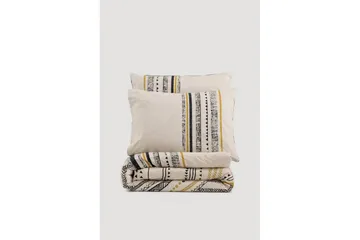 Ranforce Dubbel Täckeöverdrag Set Calmere Svart / Vit / Rany - Guld/Svart/Vit - Textil & mattor - Sängkläder - Bäddset & påslakanset