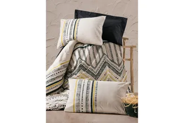 Ranforce Dubbel Täckeöverdrag Set Calmere Svart / Vit / Rany - Guld/Svart/Vit - Textil & mattor - Sängkläder - Bäddset & påslakanset