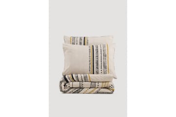 Ranforce Dubbel Täckeöverdrag Set Calmere Svart / Vit / Rany - Guld/Svart/Vit - Textil & mattor - Sängkläder - Bäddset & påslakanset
