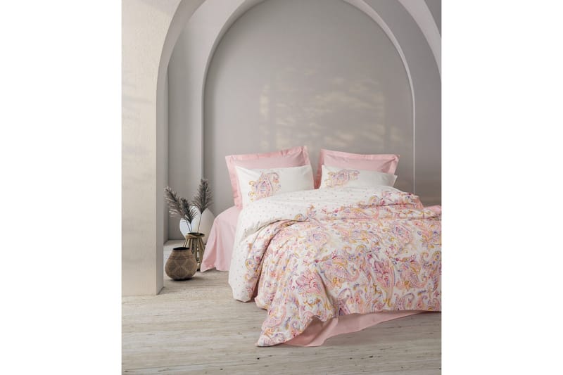 Ranforce Dubbel Täckeöverdrag Set Jorix Veyaa - Rosa - Textil & mattor - Sängkläder - Bäddset & påslakanset