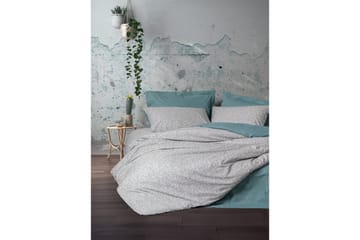 Ranforce Dubbel Täckeöverdrag Set Kiku Mint - Mintgrön - Textil & mattor - Sängkläder - B�äddset & påslakanset