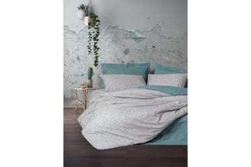 Ranforce Dubbel Täckeöverdrag Set Kiku Mint - Mintgrön - Textil & mattor - Sängkläder - Bäddset & påslakanset
