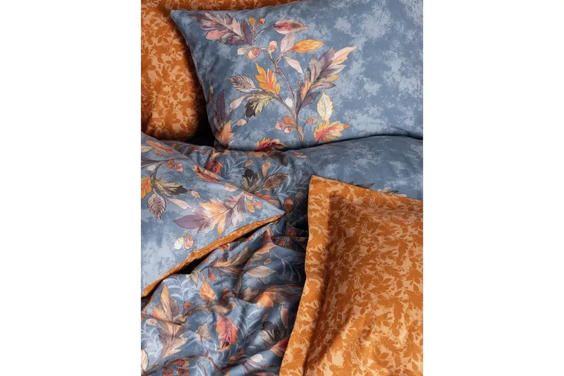 Ranforce Dubbel Täckeöverdrag Set Ratani Senap - Senapsgul - Textil & mattor - Sängkläder - Bäddset & påslakanset