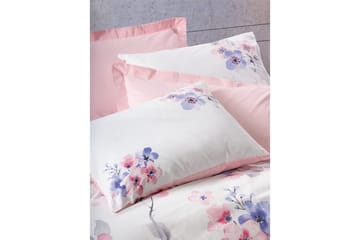 Ranforce Dubbel Täckeöverdrag Set Suehiro Veyaa / Vit / Mytikas - Lavendel/Rodnadsrosa/Vit - Textil & mattor - Sängkläder - Bäddset & påslakanset