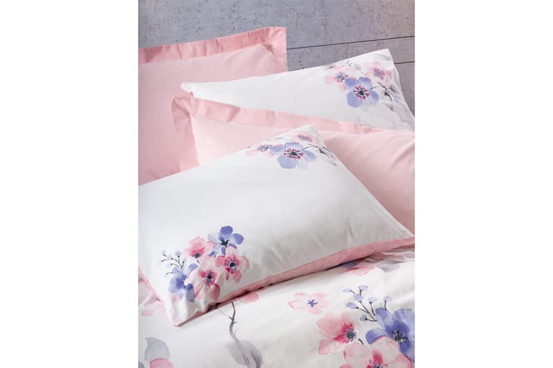 Ranforce Dubbel Täckeöverdrag Set Suehiro Veyaa / Vit / Mytikas - Lavendel/Rodnadsrosa/Vit - Textil & mattor - Sängkläder - Bäddset & påslakanset