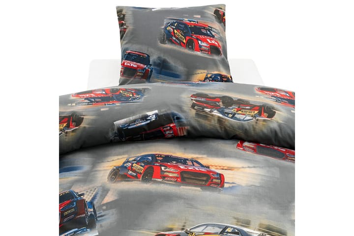Bäddset Rallycross 2-Dels 150x210/50x60 cm Grå - Bäddset & påslakanset - Sängkläder
