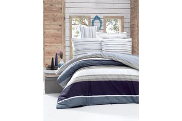 Bäddset Victoria Dubbelt 4-dels Ranforce - Blå|Vit|Grå - Textil & mattor - Sängkläder - Bäddset & påslakanset
