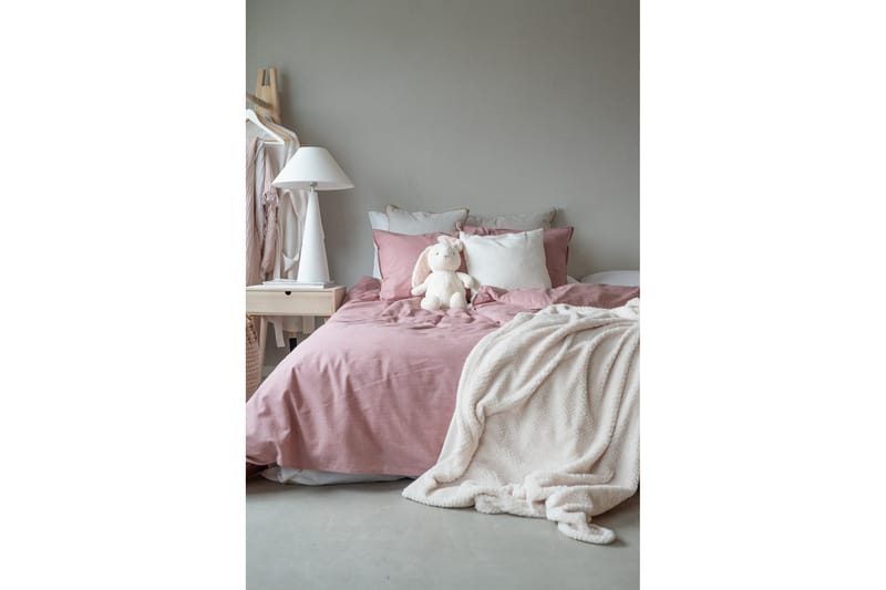 Bäddset Washed 150x210/50x60 cm 2-pack - Rosa - Textil & mattor - Sängkläder - Bäddset & påslakanset