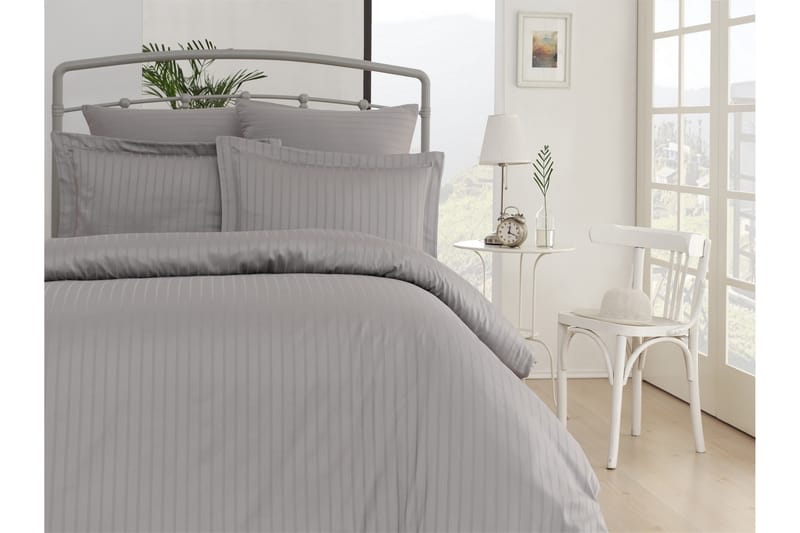 Bäddset Primacasa by Türkiz Dubbelt 6-dels Satin - Silvergrå - Textil & mattor - Sängkläder - Bäddset & påslakanset