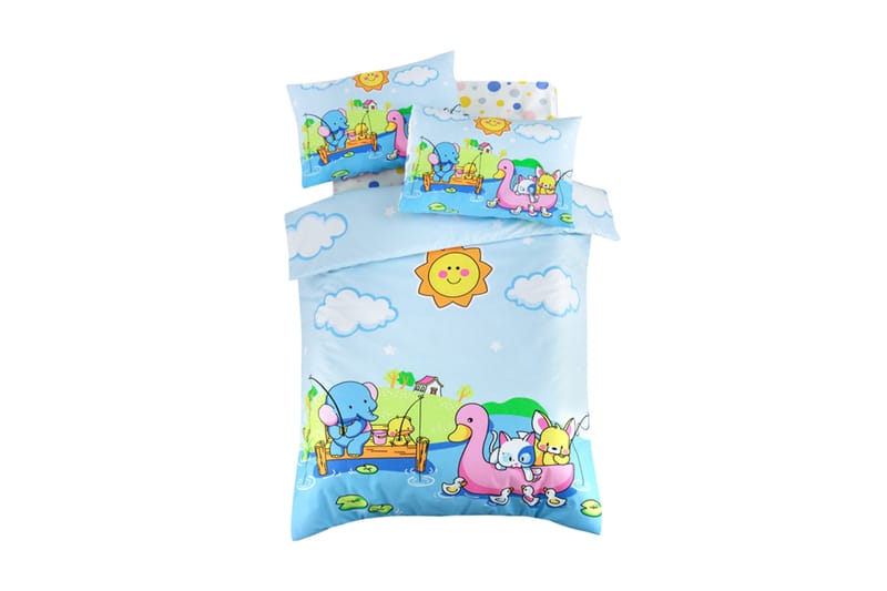 Bäddset Patik Baby 4-dels Ranforce - Blå|Vit|Multi - Textil & mattor - Sängkläder - Bäddset & påslakanset