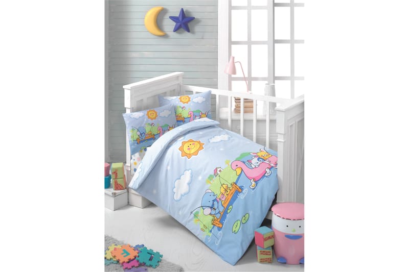 Bäddset Patik Baby 4-dels Ranforce - Blå|Vit|Multi - Textil & mattor - Sängkläder - B�äddset & påslakanset