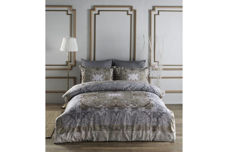 Bäddset Primacasa by Türkiz Enkelt 4-dels Satin - Grå|Grön|Brun|Beige - Textil & mattor - Sängkläder - Bäddset & påslakanset
