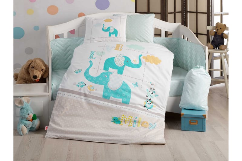 Barnbäddset Hobby Poplin - Turkos - Bäddset & påslakanset - Sängkläder - Påslakanset enkelsäng
