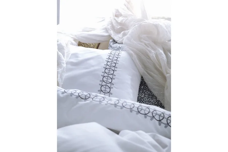 Cotton Box Bäddset Dubbelt 6-dels Ranforce - Grå/Vit - Textil & mattor - Sängkläder - Bäddset & påslakanset