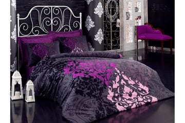 Cotton Box Bäddset Dubbelt 6-dels Satin - Vinröd/Lila/Rosa/Svart - Textil & mattor - Sängkl äder - Bäddset & påslakanset