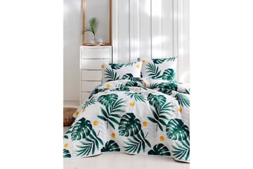 EnLora Home Överkast Dubbelt 200x220+2 Kuddfodral - Vit/Grön/Gul - Textil & mattor - Sängkläder - Bäddset & påslakanset