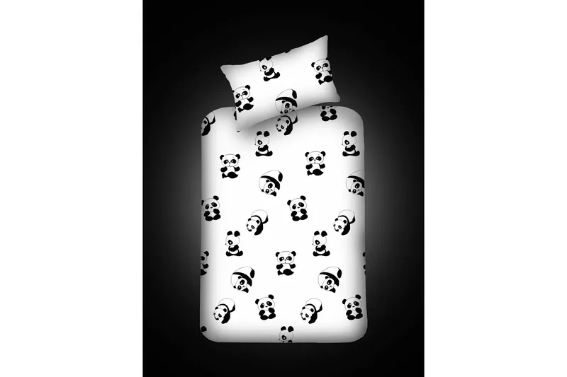 EnLora Home Lakan Enkelt 100x200 cm+Kuddfodral, Svart/Vit