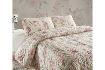 Eponj Home Överkast Dubbelt 200x220+2 Kuddfodral Quiltat - Rosa/Sand/Beige - Textil & mattor - Sängkläder