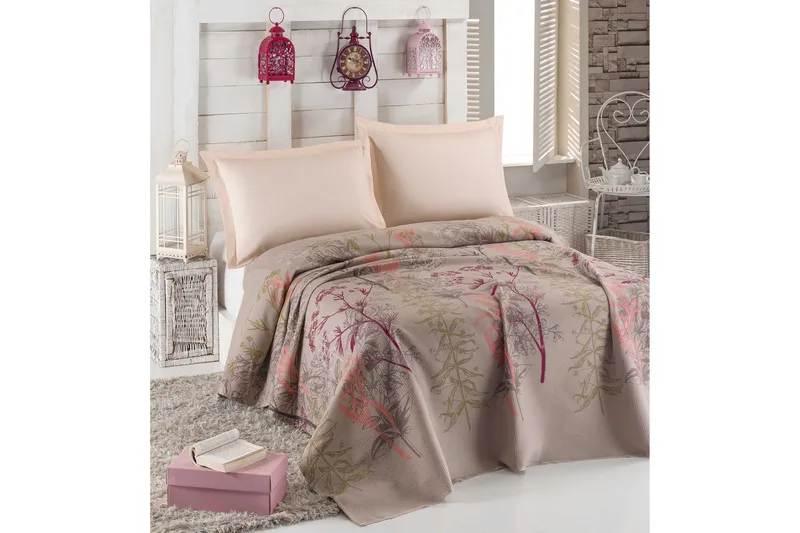 Eponj Home Överkast Enkelt 160x235 cm - Beige/Röd/Rosa/Grön - Textil & mattor - Sängkläder