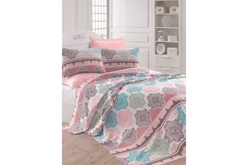 Eponj Home Överkast Enkelt 160x235 cm - Turkos/Rosa/Creme - Textil & mattor - Sängkläder