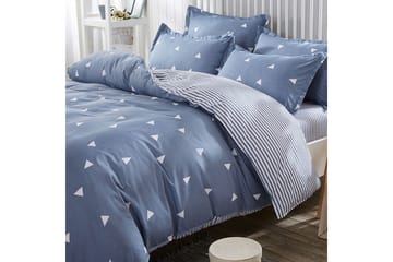 Eponj Home Bäddset Dubbelt 4-dels - Blå/Vit - Textil & mattor - Sängkläder - Bäddset & påslakanset