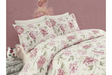 Eponj Home Bäddset Dubbelt 4-dels - Rosa/Creme/Grön - Textil & mattor - Sängkläder - Bäddset & påslakanset