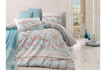 Eponj Home Bäddset Dubbelt 4-dels - Turkos/Creme/Rosa/Brun - Textil & mattor - Sängkläder - Bäddset & påslakanset
