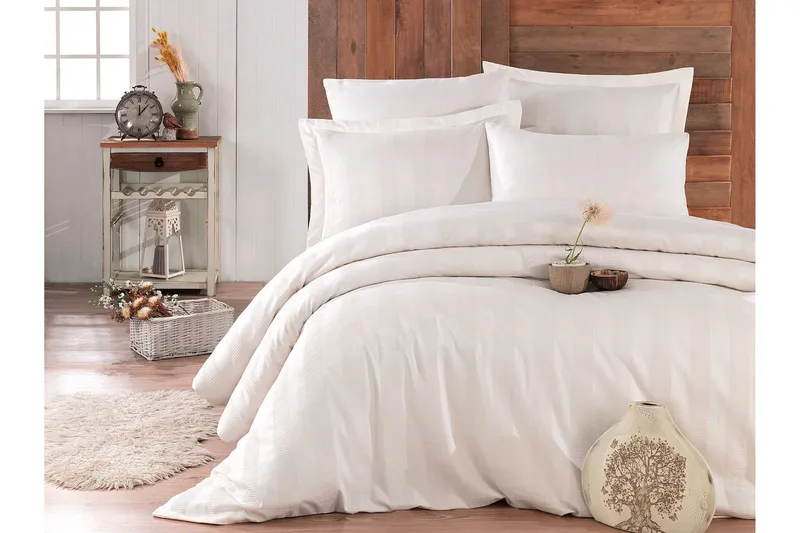 Hobby Exclusive Satin Bäddset - Cream - Textil & mattor - Sängkläder - Bäddset & påslakanset