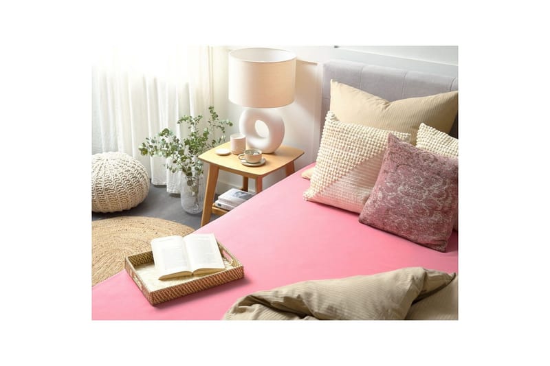 Dra-på-lakan Janbu Korall, 200x200 cm - Korall, 200x200 cm - Textil & mattor - Sängkläder - Lakan - Dra på lakan