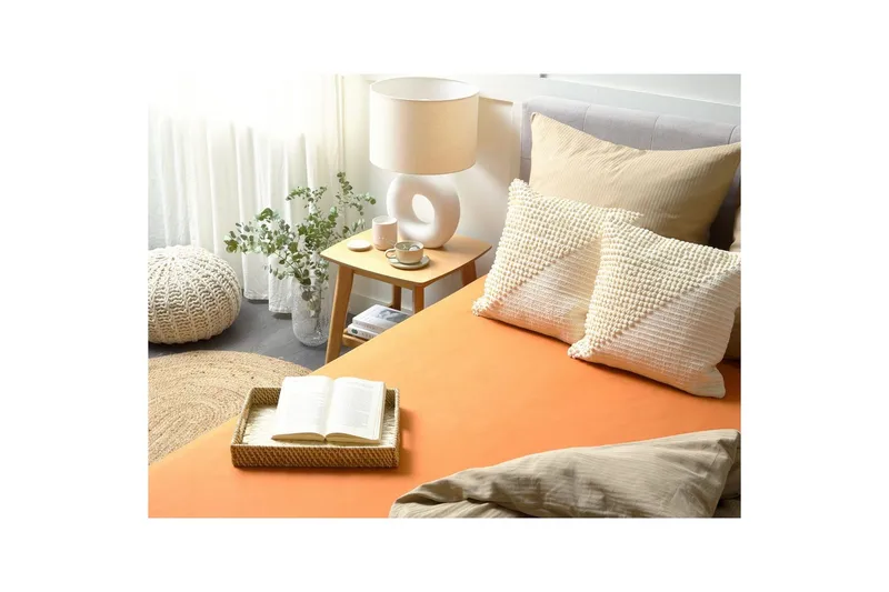 Dra-på-lakan Janbu Orange, 140x200 cm - Orange, 140x200 cm - Textil & mattor - Sängkläder - Lakan - Dra på lakan
