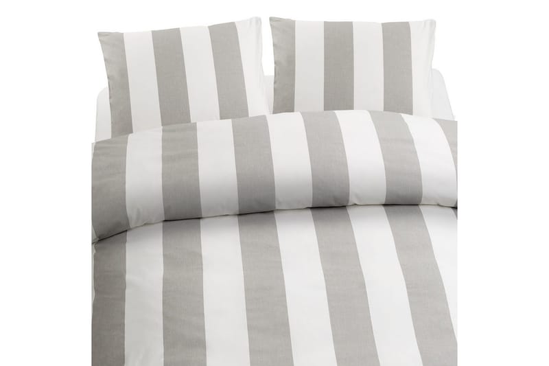 Påslakanset Dubbelsäng 3-Dels Block Stripe - Grå - Textil & mattor - Sängkläder - Bäddset & påslakanset