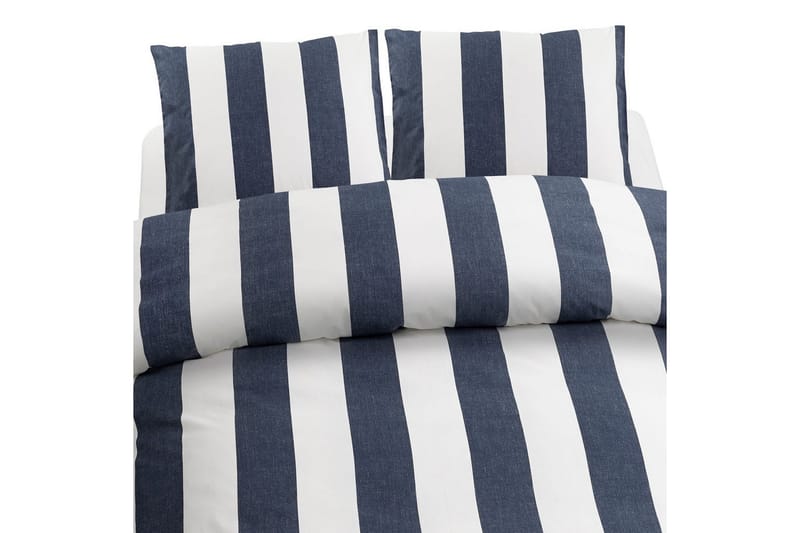 Påslakanset Dubbelsäng 3-Dels Block Stripe, Marinblå