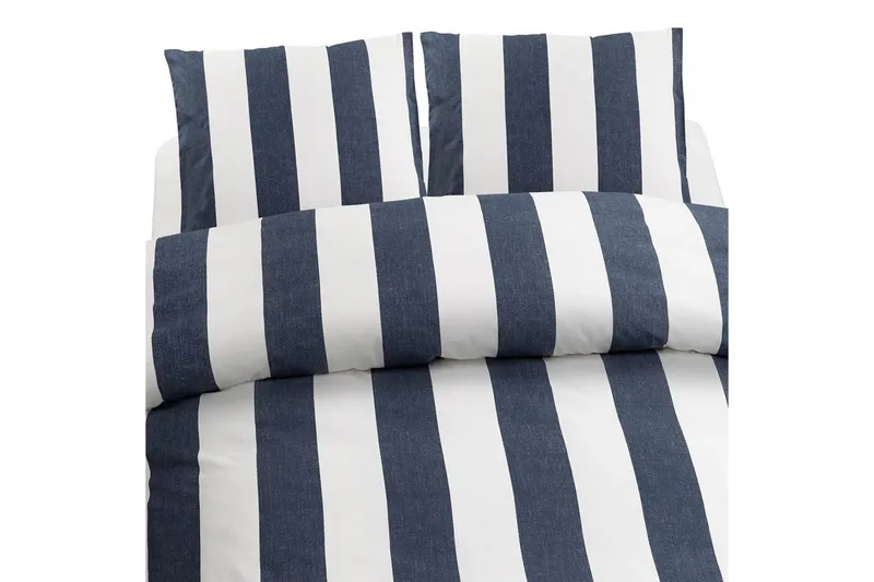 Påslakanset Dubbelsäng 3-Dels Block Stripe, Marinblå