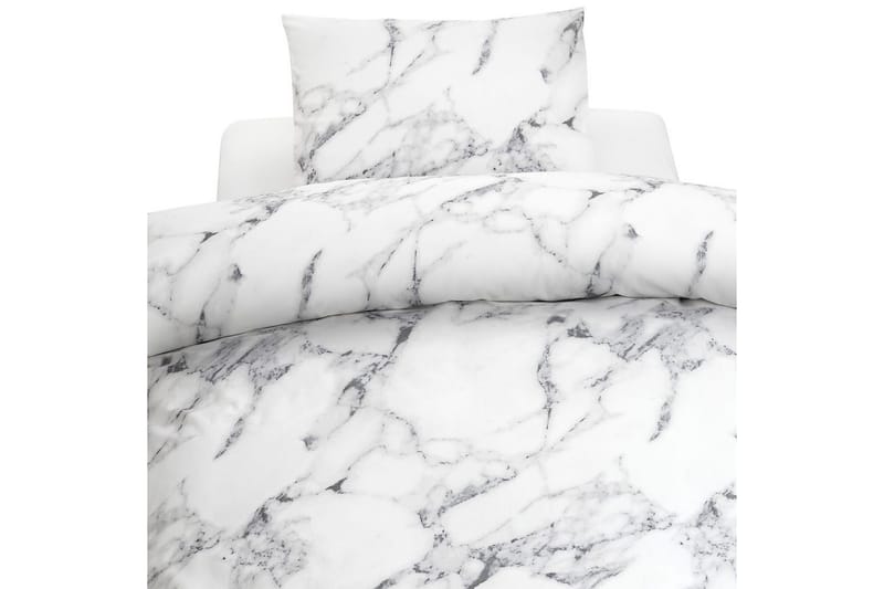 Påslakanset Dubbelsäng 3-Dels Marmor Vit - Borganäs - Textil & mattor - Sängkläder - Bäddset & påslakanset