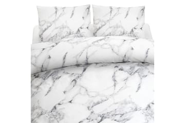 Påslakanset Dubbelsäng 3-Dels Marmor Vit - Borganäs - Textil & mattor - Sängkläder - Bäddset & påslakanset