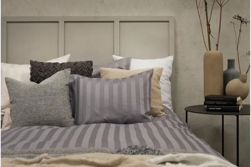 Påslakanset Dubbelsäng 3-Dels Satin - Ljusgrå - Textil & mattor - Sängkläder - Bäddset & påslakanset