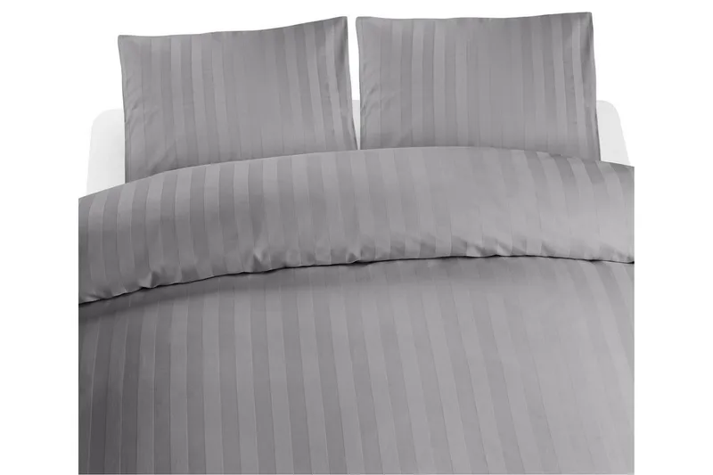 Påslakanset Dubbelsäng 3-Dels Satin, Ljusgrå