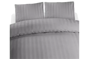 Påslakanset Dubbelsäng 3-Dels Satin - Ljusgrå - Textil & mattor - Sängkläder - Bäddset & påslakanset