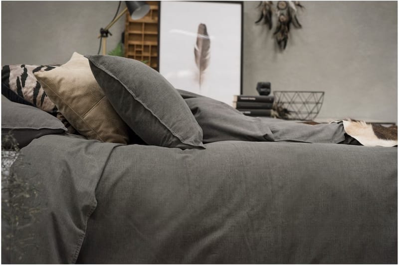 Påslakanset Dubbelsäng 3-Dels Washed - Grå - Textil & mattor - Sängkläder - Bäddset & påslakanset